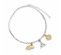 HARRY POTTER Bettelarmband mit drei Anhängern - Goldener Schnatz, Heiligtümer des Todes und Zeitumkehrer, Einheitsgröße, Zink, One Size, Zink