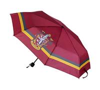 Harry Potter Taschenschirm Regenschirm Gryffindor Design Geschenk manueller Schirm 97 cm Durchmesser Fiberglas (Rot 1)