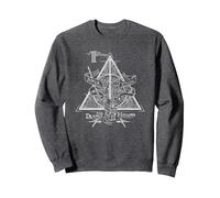 Harry Potter The Deathly Hallows Sweatshirt, Unisex für Erwachsene, Anthrazit Meliert, XXL