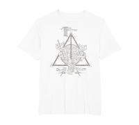Harry Potter Three Brothers Deathly Hallows T-Shirt, Herren Große Größen, Weiß, 2X Tall
