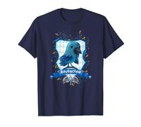 Harry Potter Watercolor Ravenclaw Crest T-Shirt, Herren, Marineblau, L