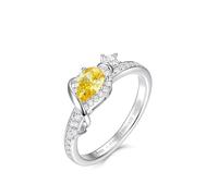 Harry Potter x FANCIME Kollaboration - Felix Felicis Ring - Gelb, Sterling Silber Schmuckgeschenke für Damen Mädchen Sie, Größe:16.5 (52)