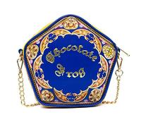 Harry PotterBag, Crossbody, Figur, Schokoladenfrosch, Süßigkeitenbox, Nachbildung, geprägtes Gold, Blau, veganes Leder, Blau, 7.5" x 7.5"