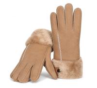 Harrys-Collection Damen Handschuh aus echtem Lammfell | echtes Lammfell innen, wärmende Fingerhandschuhe für den Winter, edles Nappaleder außen, hochwertige Verarbeitung