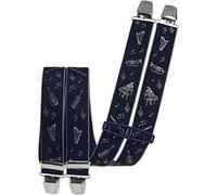 Edler Hosenträger mit Musikinstrumenten! marine