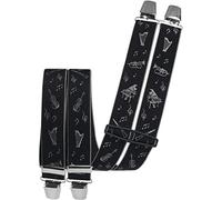 Edler Hosenträger mit Musikinstrumenten! schwarz