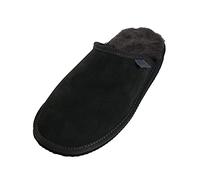 Extra dicke Lammfell Pantoffeln für Herren Flache Form grau, 44