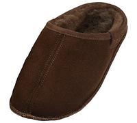 Harrys-Collection Extra Dicke Lammfell Pantoffeln mit Ledersohle für Damen und Herren, Farben:braun, Schuhgröße:40