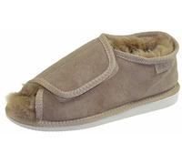 Extra dicke Lammfell Schuhe mit Klettverschluss offen beige, 44