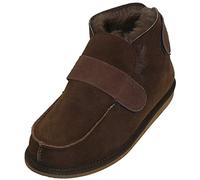 Harrys-Collection Extra dicke Lammfell Schuhe mit Klettverschluss, Farben:dunkelbraun, Schuhgröße:43