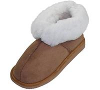 Harrys-Collection Hausschuhe aus Lammfell in 2 Farben mit Fester Sohle, Farben:braun, Schuhgröße:43