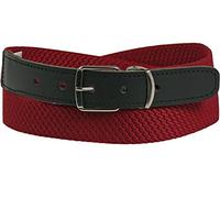 Harrys-Collection HC Elastischer Stretch-Gürtel mit Echtleder-Endstück - 30mm Breit - Stufenlos Kürzbar -Dehnbarer Stoffgürtel für Damen & Herren - Gr. 85 bis 160 cm, Bundweite:115, Farben:bordaux