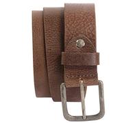 Harrys-Collection HC Herren Damen Ledergürtel Büffelleder mit Altsilberschließe 4 cm Vintage, Bundweite:Bundweite 145 = Gesamtlänge 159, Farben:dunkelbraun
