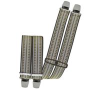 Hosenträger 4 Clips gestreift braun