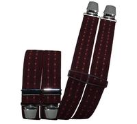 Harrys-Collection Herren Hosenträger 4 Clipse Breite 35mm, bordeaux
