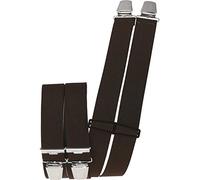 Hosenträger mit 4 extra starken Clips uni Farben dunkelbraun