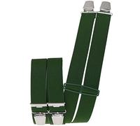 Hosenträger mit 4 extra starken Clips uni Farben grün