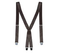 Edler Hosenträger mit glänzender Oberfläche dunkelbraun, 130 cm