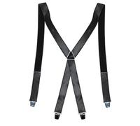 Edler Hosenträger mit glänzender Oberfläche uni schwarz, 130 cm