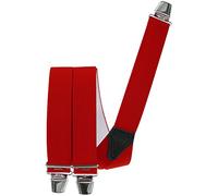 Hosenträger mit 3 extra starken Clips 140 cm Überlänge rot