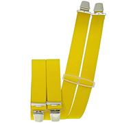 Hosenträger mit 4 Clips uni extra lang 130 cm gelb