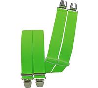 Hosenträger mit 4 Clips uni extra lang 130 cm neongrün