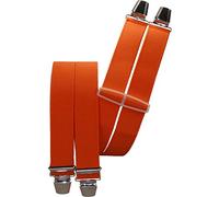 Hosenträger mit 4 extra starken Clips uni Farben orange