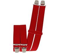 Hosenträger mit 4 extra starken Clips uni Farben rot