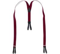 Hosenträger mit Knopfloch aus echten Lederpatten 11 Farben zur Wahl bordeaux, 120 cm
