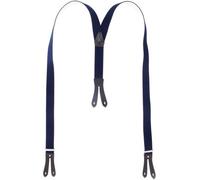 Hosenträger mit Knopfloch aus echten Lederpatten 11 Farben zur Wahl marine, 120 cm