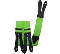 Hosenträger mit Knopfloch aus echten Lederpatten 11 Farben zur Wahl 120 cm, neongrün