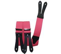 Hosenträger mit Knopfloch aus echten Lederpatten 11 Farben zur Wahl 120 cm, neonpink