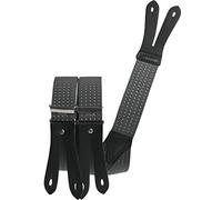 Hosenträger mit Knopfloch aus echten Lederpatten 11 Farben zur Wahl 120 cm, Punkte grau