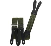 Harrys-Collection Hosenträger Knopfloch echte Lederpatten 11 Farben, Größen:120 cm, Farben:Punkte Oliv