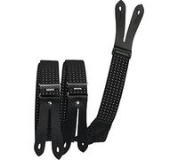 Harrys-Collection Hosenträger Knopfloch echte Lederpatten 11 Farben, Größen:120 cm, Farben:Punkte schwarz