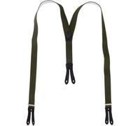 Hosenträger mit Knopfloch aus echten Lederpatten 11 Farben zur Wahl oliv, 130 cm