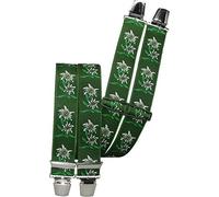 Hosenträger mit 4 extra starken Clips Edelweiß 6 Farben! grün
