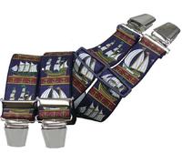 Harrys-Collection Hosenträger mit 4 extra starken Clips Segelschiff