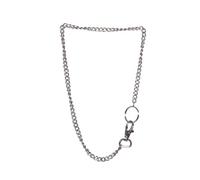 Harrys-Collection Kette für Geldbörsen Geldbeutel Portemonnaie, Silber | robuste Hosenkette mit Ring und Karabiner, sichere Kettenglieder für Bikerbörsen, praktisches Zubehör für Portemonnaies