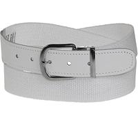 Herren Elastik Gürtel in 35 mm Breite Lederendstück 115, weiss