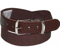 Harrys-Collection Klassischer Kinder Elastikgürtel für Jungen & Mädchen - Stretchgürtel mit Echtleder-Endstück - Stufenlos kürzbar - Bequem & Dehnbar - 25mm Breit, Bundweite:65, Farben:dunkelbraun