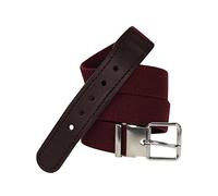 Harrys-Collection Klassischer Kinder Elastikgürtel für Jungen & Mädchen - Stretchgürtel mit Echtleder-Endstück - Stufenlos kürzbar - Bequem & Dehnbar - 25mm Breit, Bundweite:55, Farben:bordeaux