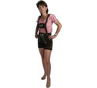 Kurze Damenlederhose im Trachtenstil dunkelbraun, 34