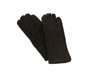 Harrys-Collection Lammfell-Handschuhe, handgenäht, Unisex - schwarz, braun, grau dunkelbraun, L