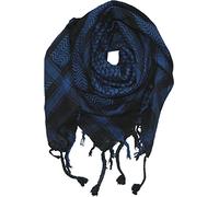 Harrys-Collection PLO-Schal 100% Baumwolle - 100x100 cm - Handgefertigt, Schwere Qualität 180g - Palästinensertuch, Kufiya, Shemagh für Damen & Herren, Farben:schwarz mit blau