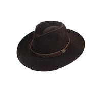 Rollbarer Hut mit breiter Krempe braunes Stoffband in 3 Farben! dunkelbraun, 61