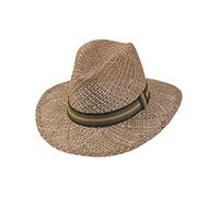 Sehr leichter Strohhut mit braunem Band aus 2 Stroh arten kombiniert braun, 59