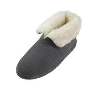 Harrys-Collection Unisex Boots Lammfell Hausschuhe, dunkelgrau, 42