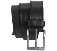 Harrys-Collection Unisex Gürtel Büffelleder, schwarz, W 95 = L 109 | Geldversteck für Reisen, 100% Büffelleder, 3,8 cm breit, robuster Geldgürtel mit extra langem Reißverschluss Geheimfach
