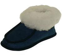 Harrys-Collection Unisex Hausschuhe aus Lammfell Leder warm, Marine, 32
